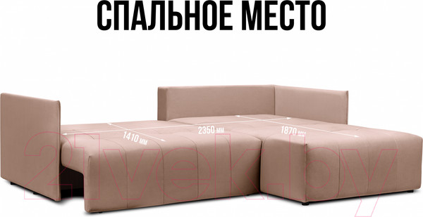 Изображение товара Диван угловой Mio Tesoro Чилетти (Velutto 55/Velutto 65)