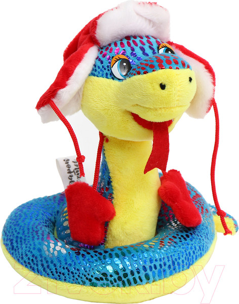 Изображение товара Мягкая игрушка Sima-Land Змея в шапке ушанке / 10320011 (синий)