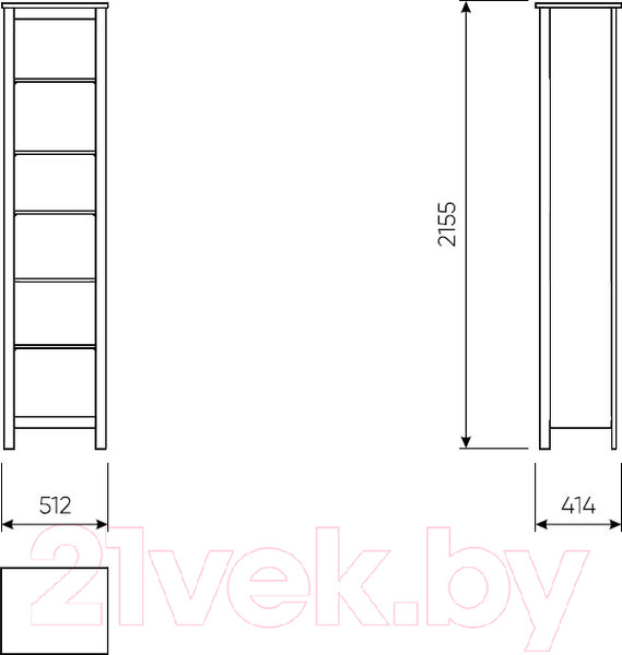 Изображение товара Стеллаж Mio Tesoro Сага 2.08.07.100.1 (белый)