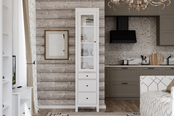 Изображение товара Шкаф с витриной Mio Tesoro Сага 2.08.07.120.1 (белый)