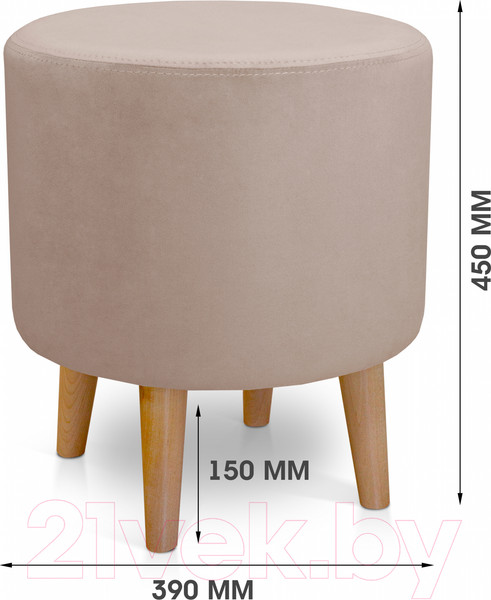 Изображение товара Пуф Mio Tesoro Ронд (Amo 02/натуральное дерево)