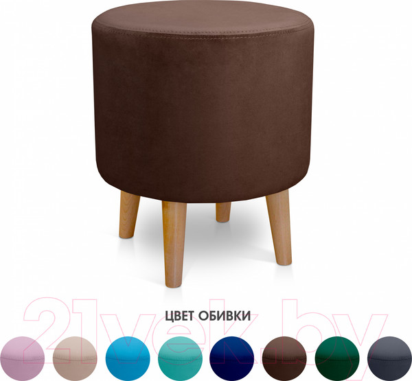 Изображение товара Пуф Mio Tesoro Ронд (Amo 09/натуральное дерево)