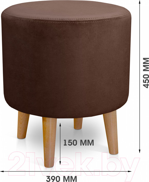 Изображение товара Пуф Mio Tesoro Ронд (Amo 09/натуральное дерево)