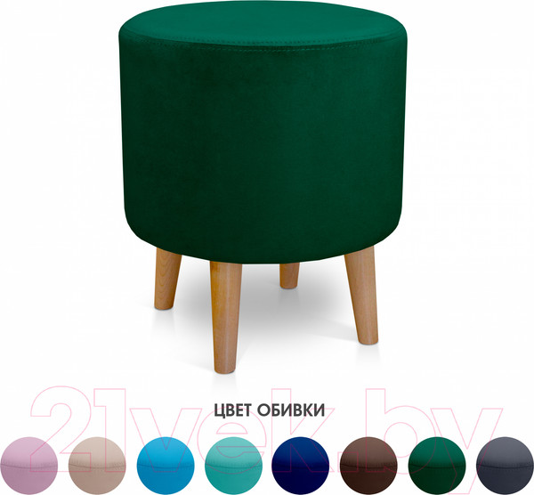 Изображение товара Пуф Mio Tesoro Ронд (Amo 19/натуральное дерево)