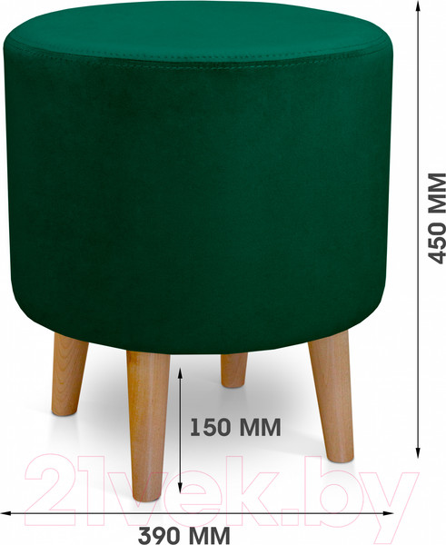 Изображение товара Пуф Mio Tesoro Ронд (Amo 19/натуральное дерево)