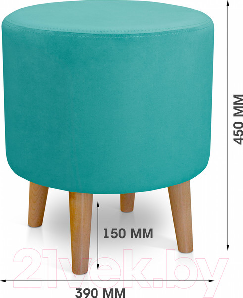 Изображение товара Пуф Mio Tesoro Ронд (Amo 21/натуральное дерево)