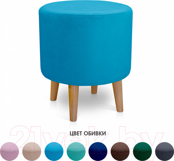 Изображение товара Пуф Mio Tesoro Ронд (Amo 22/натуральное дерево)