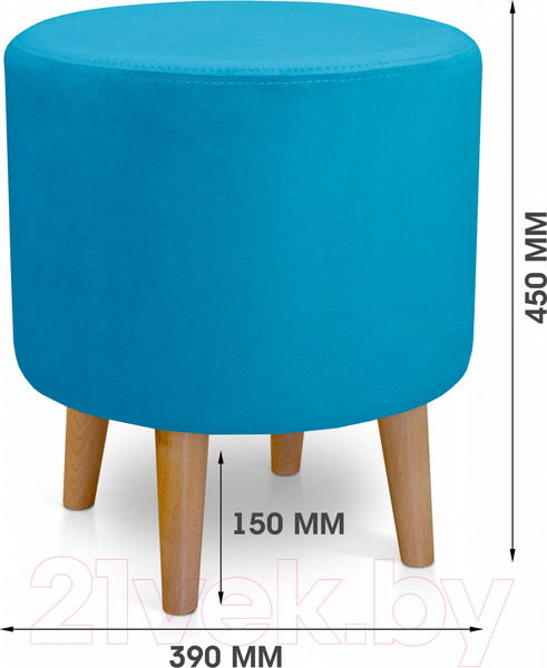 Изображение товара Пуф Mio Tesoro Ронд (Amo 22/натуральное дерево)