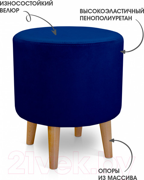 Изображение товара Пуф Mio Tesoro Ронд (Amo 24/натуральное дерево)