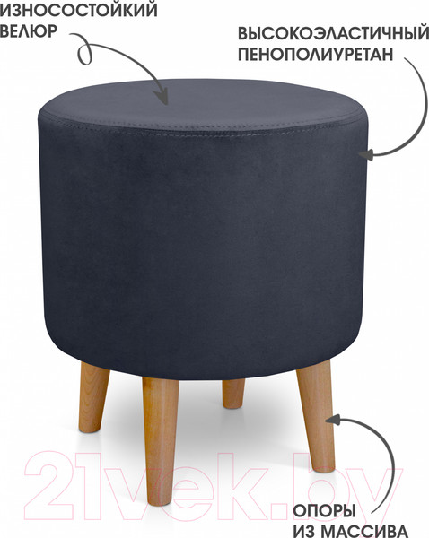 Изображение товара Пуф Mio Tesoro Ронд (Amo 25/натуральное дерево)