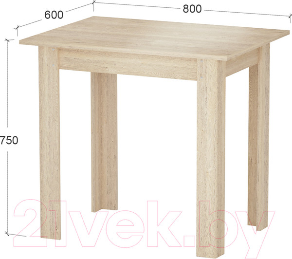 Изображение товара Обеденный стол Артём-Мебель Афина СН-130.10 (дуб экспрессив песочный)