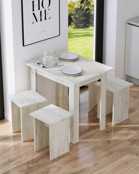 Изображение товара Обеденный стол Артём-Мебель Афина СН-130.10 (дуб крафт белый)