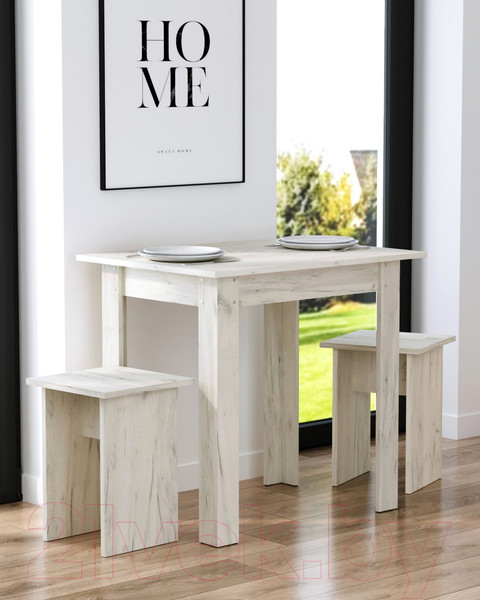 Изображение товара Обеденный стол Артём-Мебель Афина СН-130.10 (дуб крафт белый)