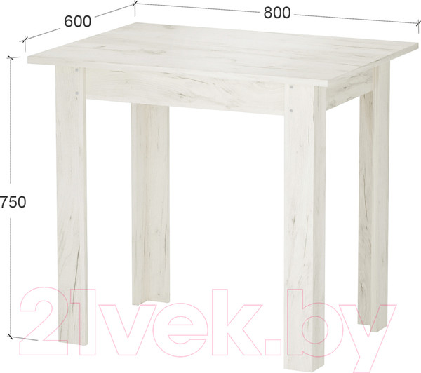 Изображение товара Обеденный стол Артём-Мебель Афина СН-130.10 (дуб крафт белый)