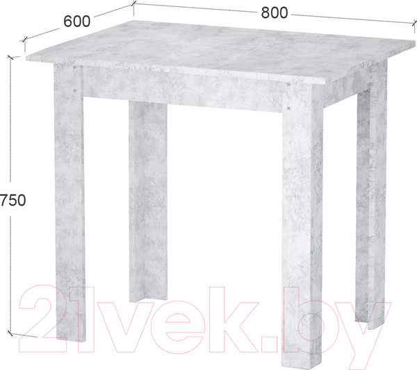 Изображение товара Обеденный стол Артём-Мебель Афина СН-130.10 (бетон спаркс лайт)