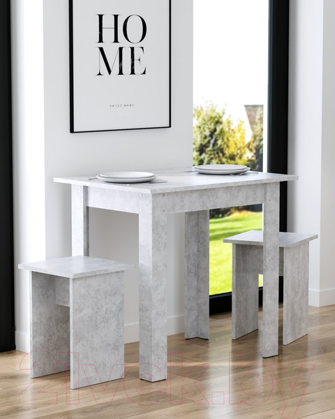 Изображение товара Обеденный стол Артём-Мебель Афина СН-130.10 (бетон спаркс лайт)