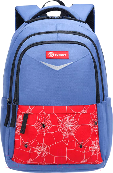 Изображение товара Школьный рюкзак Torber Class X T70041-BR + Мешок для обуви (синий/красный с орнаментом)