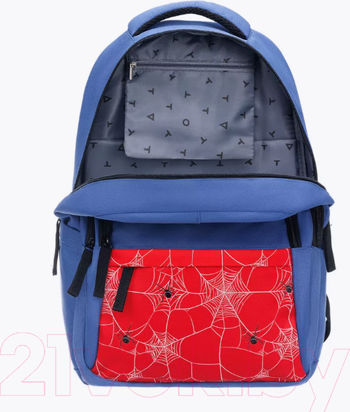 Изображение товара Школьный рюкзак Torber Class X T70041-BR + Мешок для обуви (синий/красный с орнаментом)