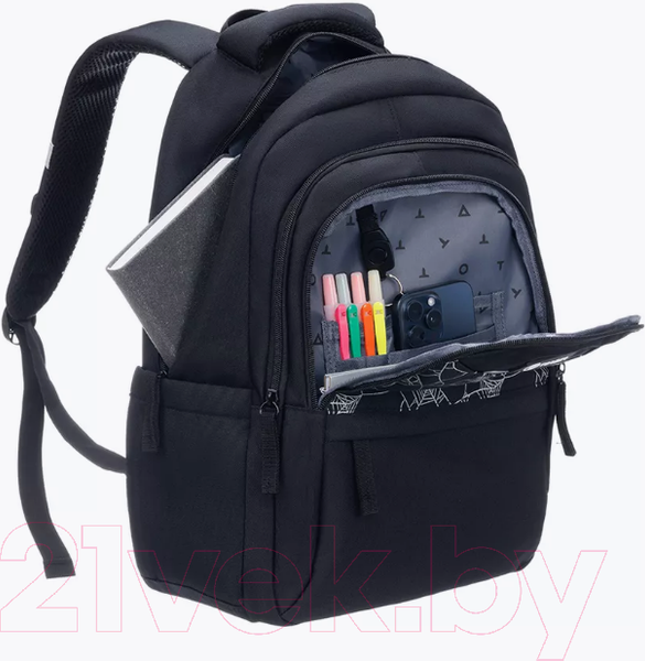 Изображение товара Школьный рюкзак Torber Class X T70041-B + Мешок для обуви (черный с орнаментом)