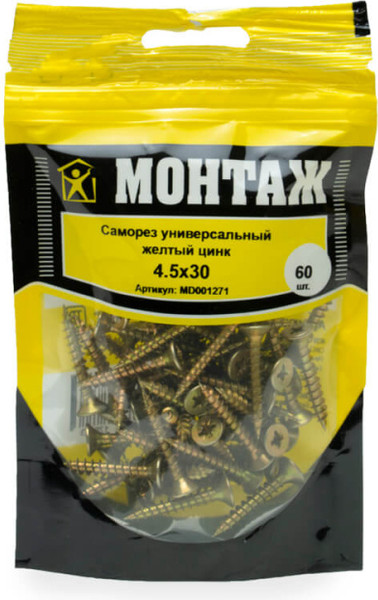 Изображение товара Саморез Монтаж Универсальный 4.5x30 / MD001271 (60шт)
