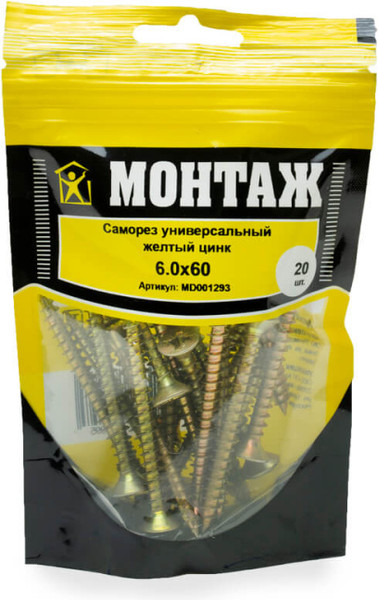 Изображение товара Саморез Монтаж Универсальный 6.0x60 / MD001293 (20шт)