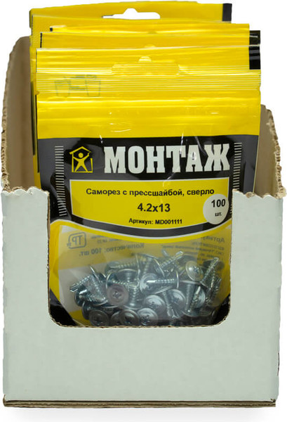 Изображение товара Саморез Монтаж С прессшайбой 4.2x13 / MD001111 (100шт)