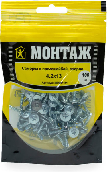 Изображение товара Саморез Монтаж С прессшайбой 4.2x13 / MD001111 (100шт)