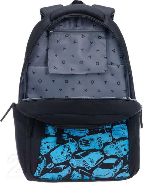 Изображение товара Школьный рюкзак Torber Class X T70041-BB + Мешок для обуви (черный/синий с орнаментом)