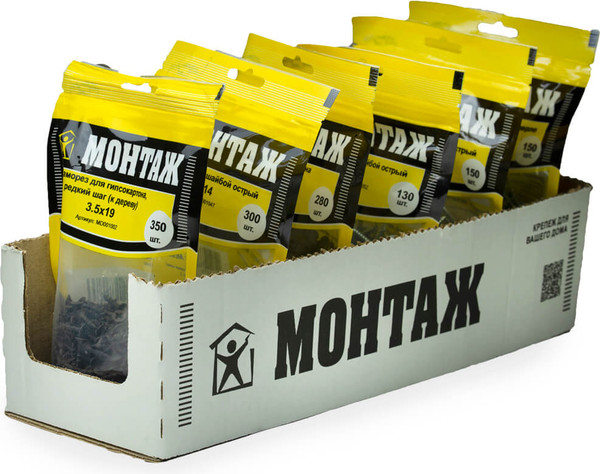 Изображение товара Саморез Монтаж Для гипсокартона 3.5x19 / MD001002 (350шт)