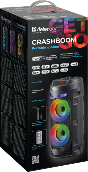 Изображение товара Портативная колонка Defender CrashBoom / 65085