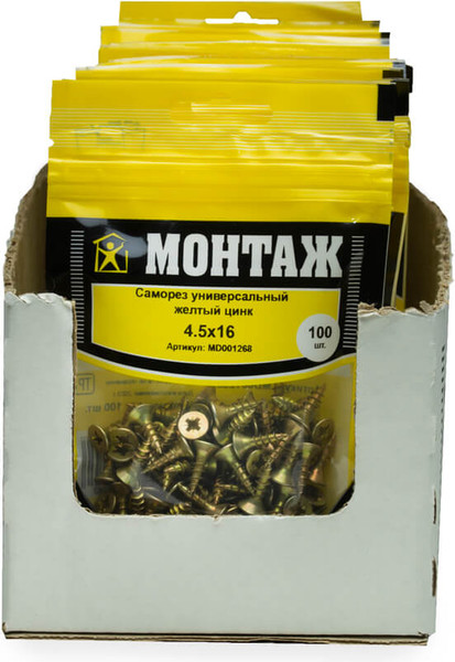 Изображение товара Саморез Монтаж Универсальный 4.5x16 / MD001268 (100шт)