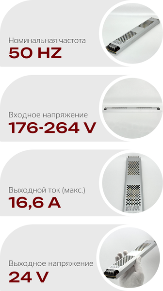 Изображение товара Блок питания для светодиодной ленты Truenergy Block Mini 24V 400W IP20 / 17585