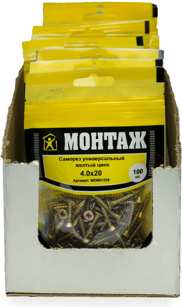 Изображение товара Саморез Монтаж Универсальный 4.0x20 / MD001259 (100шт)