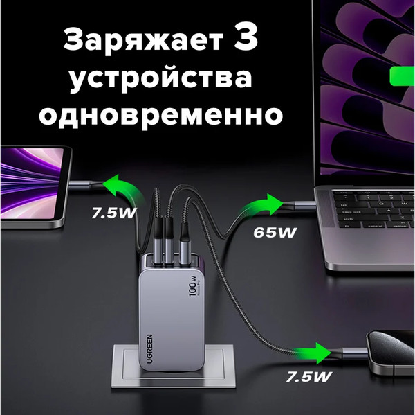 Изображение товара Зарядное устройство сетевое Ugreen X757 / 25874 (серый)