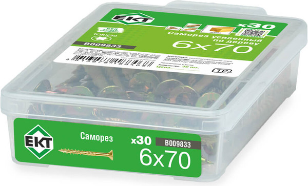 Изображение товара Саморез ЕКТ 6.0x70 / B009833 (30шт)