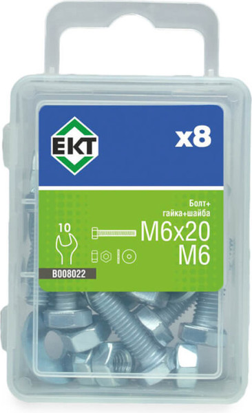 Изображение товара Болт ЕКТ M6х20 DIN933 / B008022 (8шт)