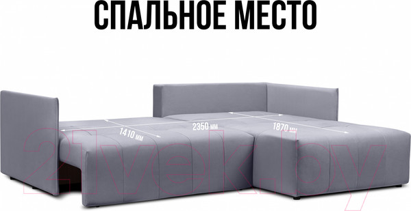 Изображение товара Диван угловой Mio Tesoro Чилетти (Velutto 65/Velutto 12)