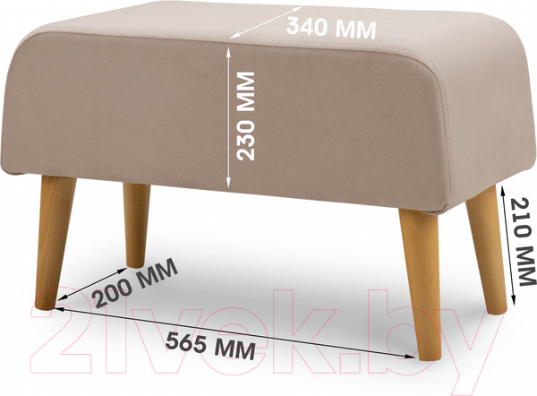 Изображение товара Пуф Mio Tesoro Берн (Evita 04/натуральное дерево)