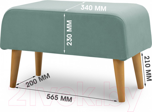 Изображение товара Пуф Mio Tesoro Берн (Evita 16/натуральное дерево)