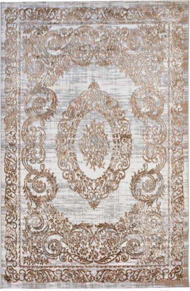 Изображение товара Коврик Radjab Carpet Бьянка Прямоугольник N004D / 8805RK-B (0.8x1.5, Cream Shirink/Vizon Fdy)