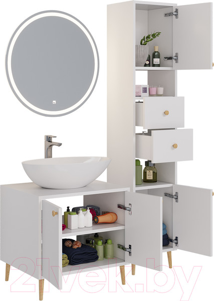 Изображение товара Тумба с умывальником Dreja Luno 60 + Триумф