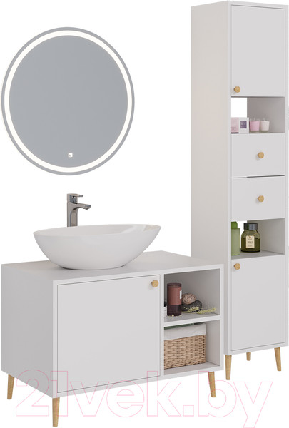 Изображение товара Тумба с умывальником Dreja Luno 80 + Триумф