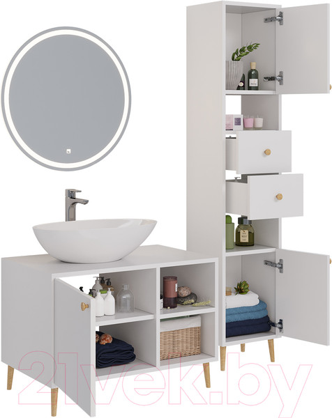 Изображение товара Тумба с умывальником Dreja Luno 80 + Триумф