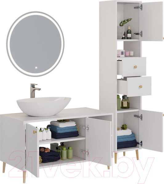 Изображение товара Тумба с умывальником Dreja Luno 100 + Триумф