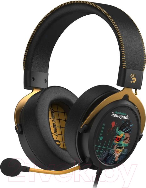 Изображение товара Наушники-гарнитура A4Tech Bloody M595 Renegade (черный/рисунок)