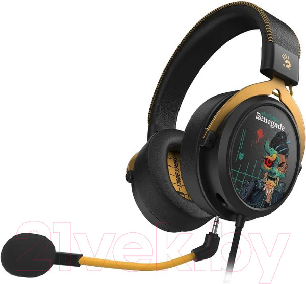 Изображение товара Наушники-гарнитура A4Tech Bloody M595 Renegade (черный/рисунок)