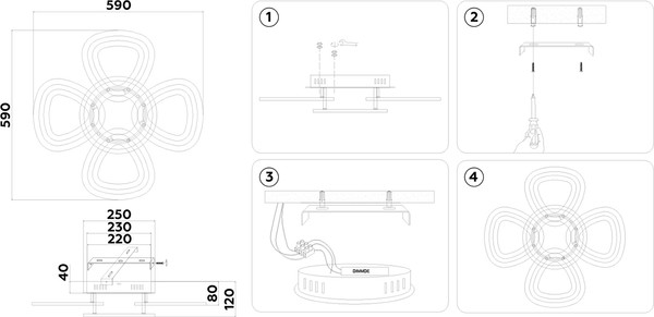 Изображение товара Люстра Ambrella FA8926/4+1 BK/CH (черный/хром)