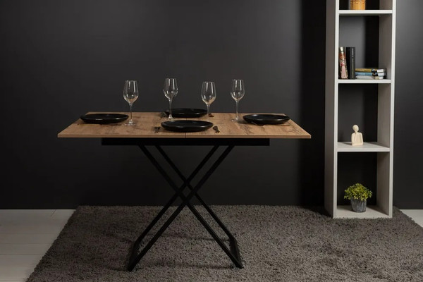 Изображение товара Стол-трансформер Levmar Apollo D38/S53 (дуб вотан/черные опоры)