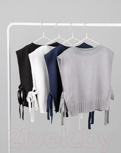 Изображение товара Жилет детский Amarobaby Bow / AB-OD24-KNIT10B/00-128 (белый, р.128 )