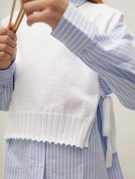 Изображение товара Жилет детский Amarobaby Bow / AB-OD24-KNIT10B/00-128 (белый, р.128 )